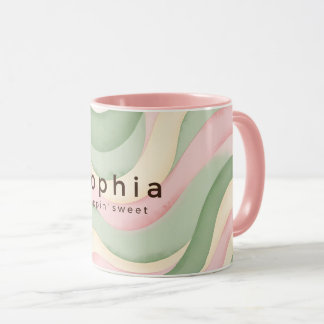 Tasse personnalisée pastel ondulée esthétique - Ro