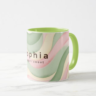 Tasse personnalisée pastel ondulée esthétique - Ve