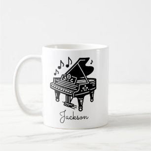 Tasse personnalisée piano à queue – Nom personnali