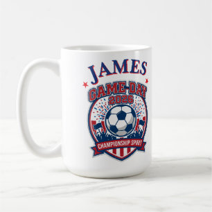Tasse personnalisée pour fan de football avec nom 