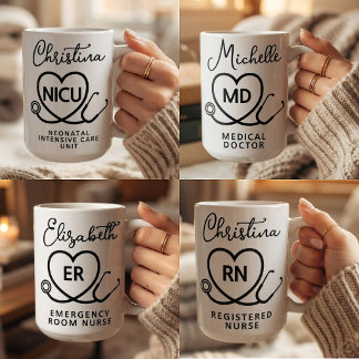Tasse personnalisée pour infirmière RN ER NICU et 