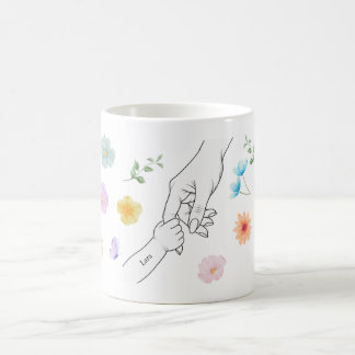 Tasse personnalisée pour maman avec la main de l'e