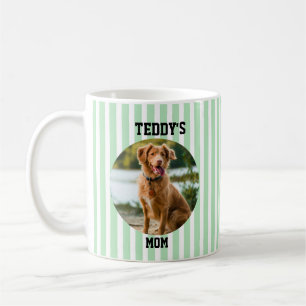 Tasse personnalisée pour maman de chien rayée vert