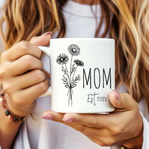 Tasse personnalisée pour nouvelle maman avec fleur