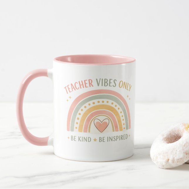 Tasse personnalisée pour professeurs vibes only (Avec donut)
