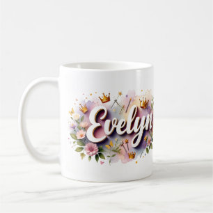 Tasse personnalisée Princesse Florale – Nom person