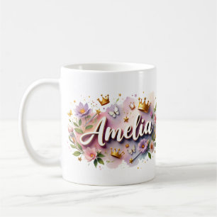 Tasse personnalisée Princesse Florale – Nom person