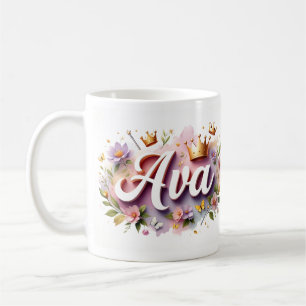 Tasse personnalisée Princesse Florale – Nom person