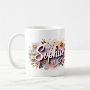Tasse personnalisée Princesse Florale – Sophia
