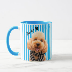 Tasse personnalisée rayée pour animaux de compagni