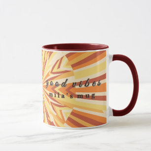 Tasse personnalisée Rétro 1970s Good Vibes - Marro