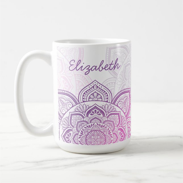 Tasse personnalisée Rosaline Mandala 425 ml (Gauche)