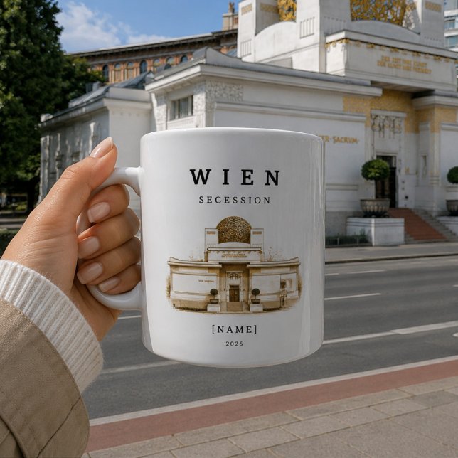 Tasse personnalisée Sécession viennoise | Nom & An (Deine personalisierter Tasse direkt an der Straße dieses ikonischen Bauwerks)