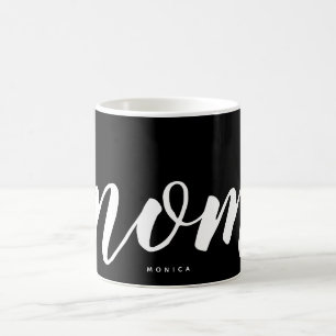 Tasse personnalisée simple noir et blanc pour mama