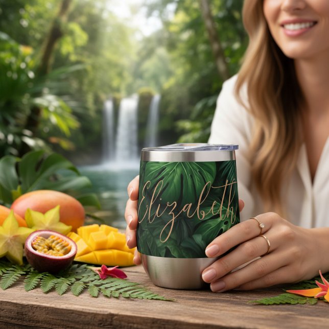 Tasse Personnalisée Tropicale Monstera Écriture Do (Créateur téléchargé)