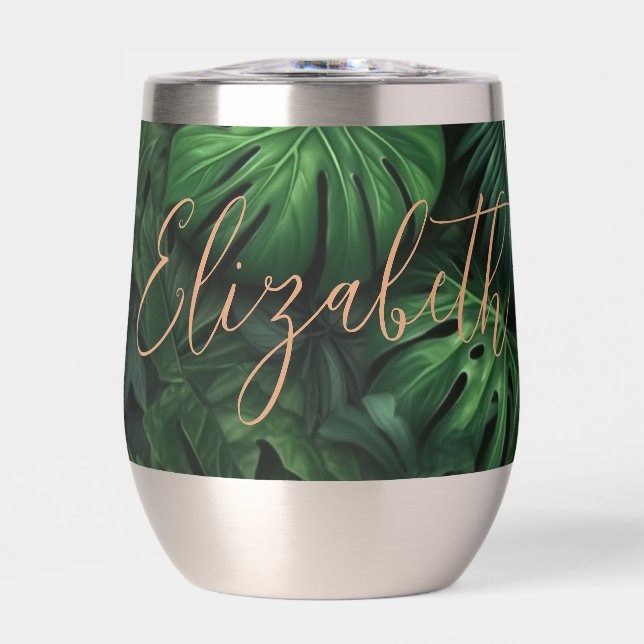Tasse personnalisée tropicale Monstera écriture do (Avant)