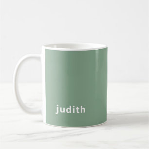 Tasse Personnalisée Vert Sauge Minimaliste Perso