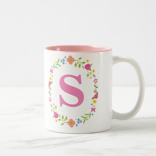 Tasse personnelle pour elle, initiale encadrée (Droit)