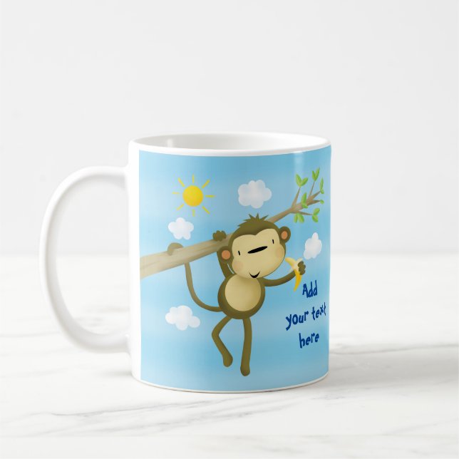 TASSE - petit singe effronté mignon fait sur (Gauche)