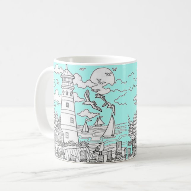 Tasse phare,mer (Devant gauche)