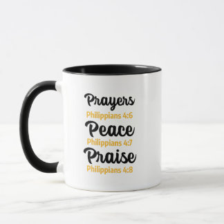 Tasse Philippiens 4:6-8 Prières, Paix, Louange