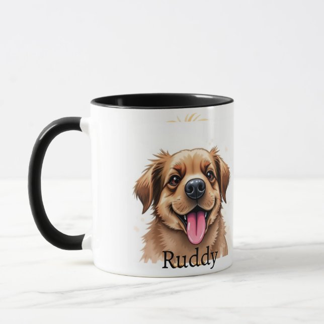 Tasse Photo avec Nom de l'Animal Typographie Simpl (Gauche)