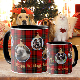 Tasse PHOTO de Noël, Décors à motifs Tartan Enfant