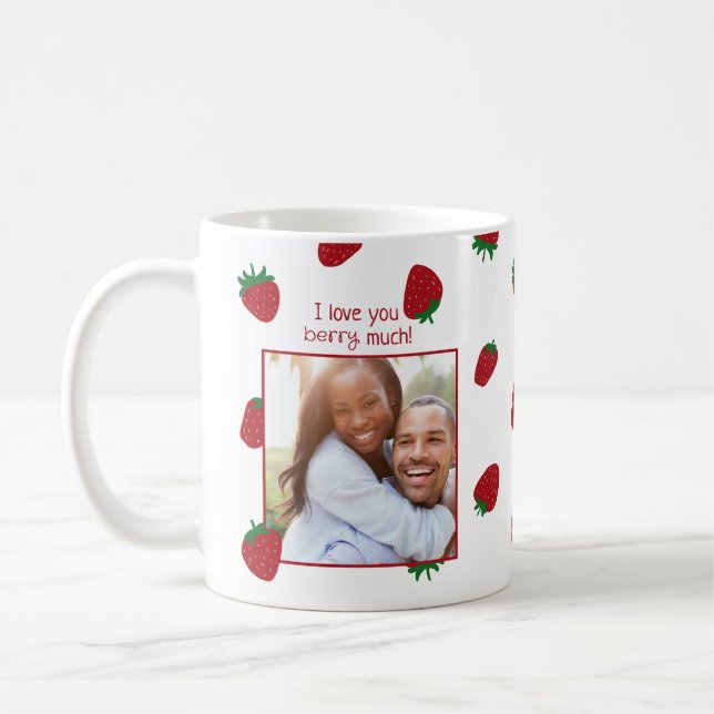 Tasse Photo Je T'aime Beaucoup Fraise (Gauche)