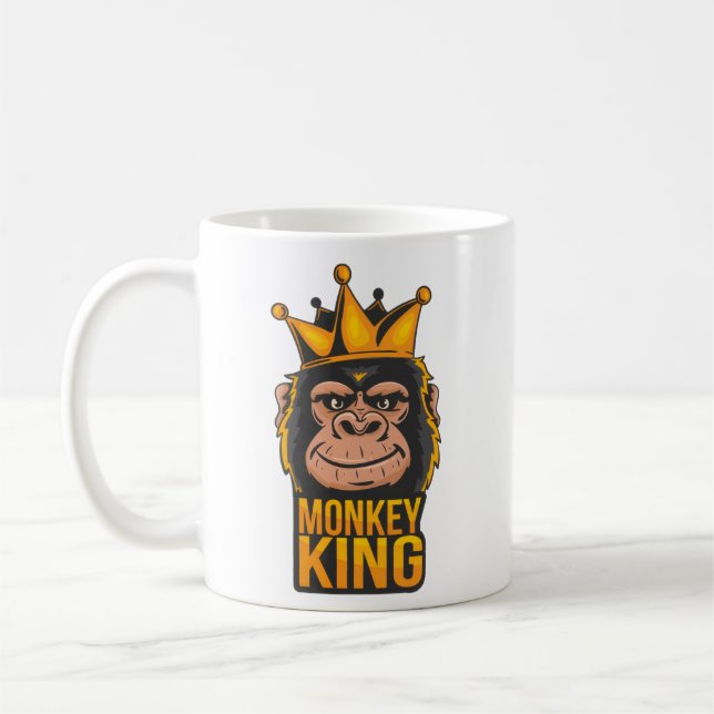 Tasse Photo Nom Typographie Moderne Cool MonkeyKin (Gauche)