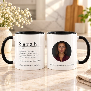 Tasse photo personnalisée avec définition de nom