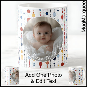 Tasse photo personnalisée avec des points colorés