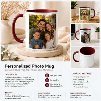 Tasse photo personnalisée | Cadeau personnalisé