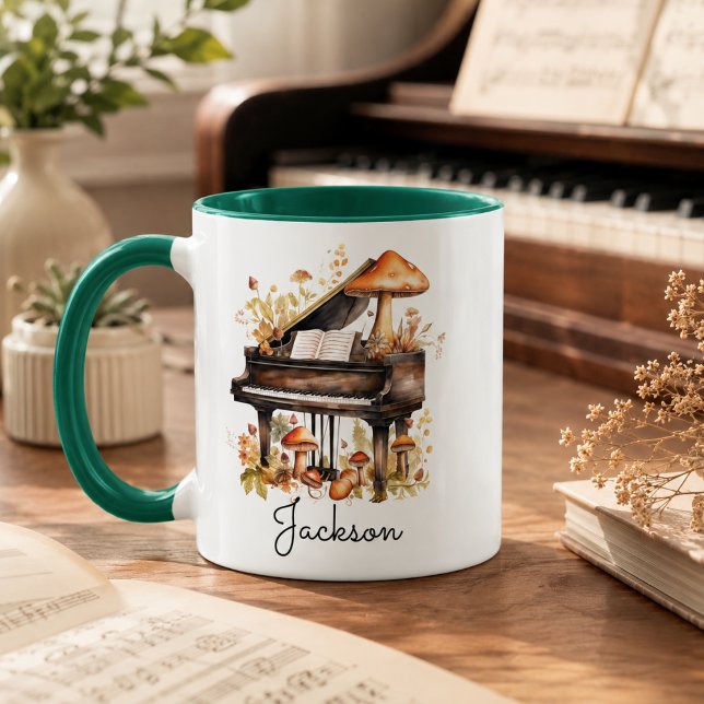Tasse Piano à Queue Personnalisée – Nom Personnali (Personalized Grand Piano Mug – Custom Name)