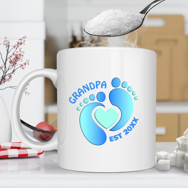 Tasse Pieds de Bébé Bleus pour Grand-Père (Créateur téléchargé)