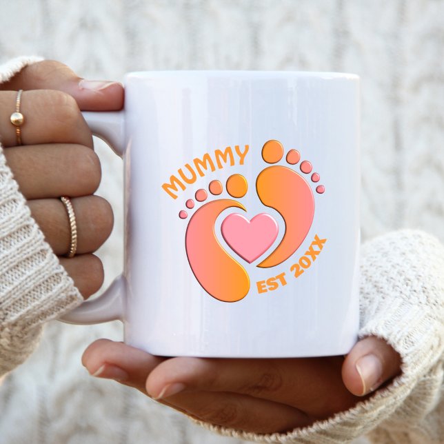 Tasse Pieds de Bébé Rose Orange pour Maman (Créateur téléchargé)