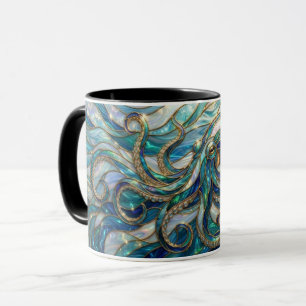 Tasse Pieuvre en Verre Coloré, Mug Café Pieuvre