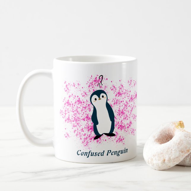 Tasse Pingouin Confus (Avec donut)