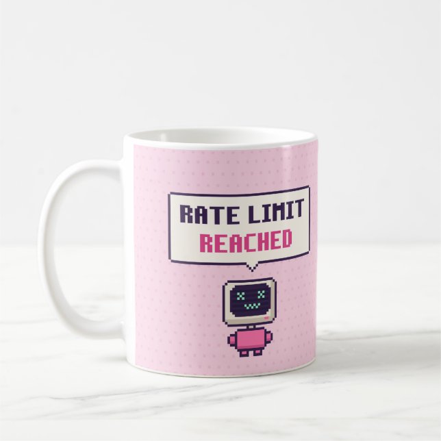Tasse Pixel Mug drôle de limite de taux atteinte A (Gauche)