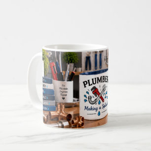 Tasse Plombier Faisant des Vagues