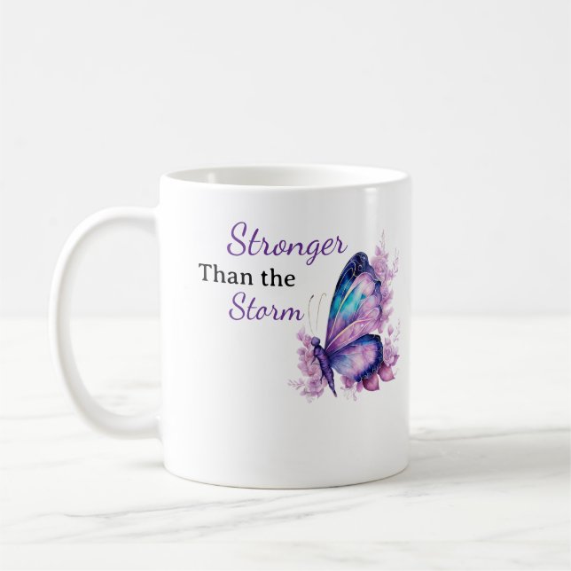 Tasse Plus Fort que la Tempête - Citation Papillon (Gauche)
