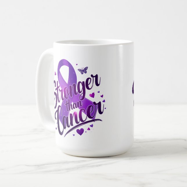Tasse Plus Fort que le Cancer | Café de sensibilis (Devant gauche)