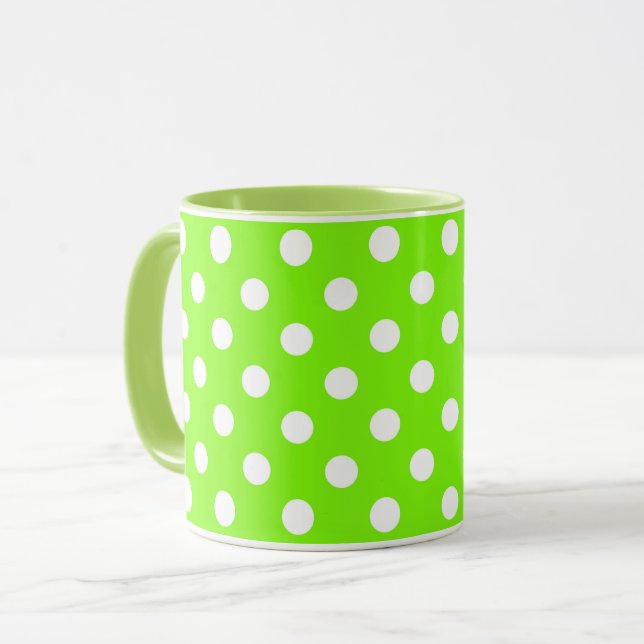 tasse pois verte, blanche et verte (Devant gauche)
