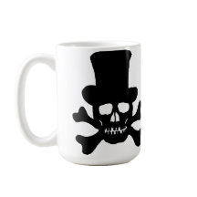 Tasse "Poison" Crâne et Os avec un Chapeau Melon