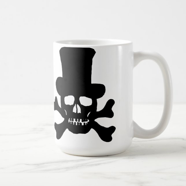Tasse "Poison" Crâne et Os avec un Chapeau Melon (Droite)