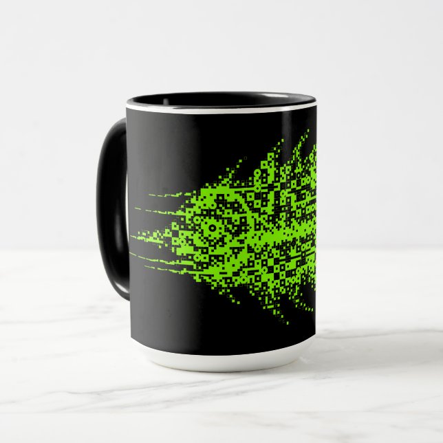 Tasse Poisson Code Pixel Glitch  (Devant gauche)