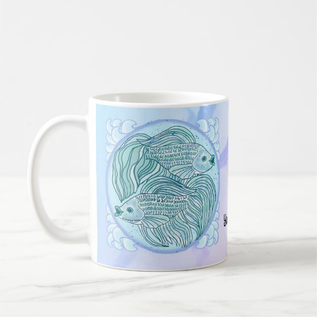 Tasse Poisson Koi Bleu  (Gauche)