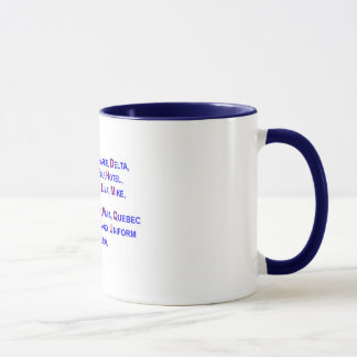 Tasse - police et alphabet militaire