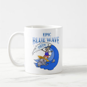 Tasse politique de vague bleue épique