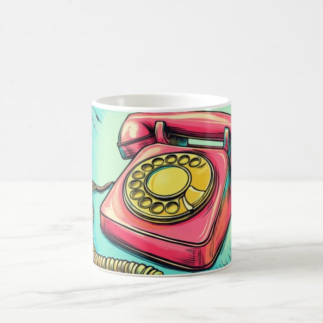 Tasse Pop Art Téléphone Rétro Rotatif Te (Centre)