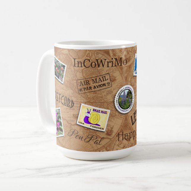 Tasse Postcrossing - 15 oz. (Devant gauche)